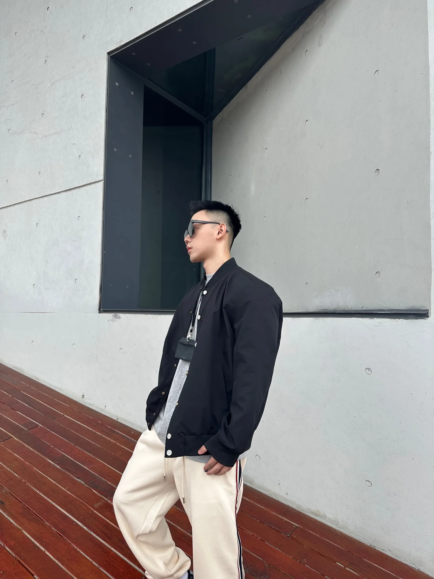 Louis Vuitton/Louis Vuitton embroidered lettering baseball jacket